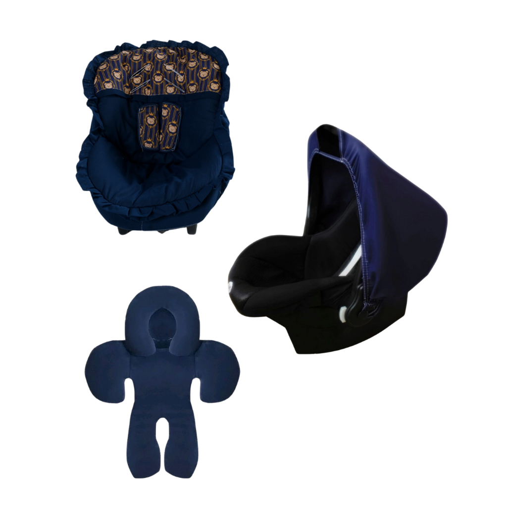 Kit Capa de bebê conforto + Apoio Redutor simples + Capota Protetora + Protetor de cinto