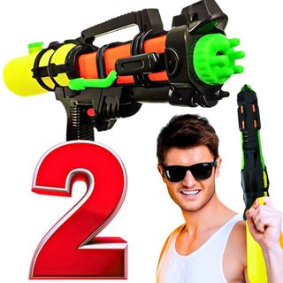 Kit 2 Pistolas de Agua Esguicha Jato 5 metros Piscina Praia Water Gun Verão brinquedo Arminha D'agua