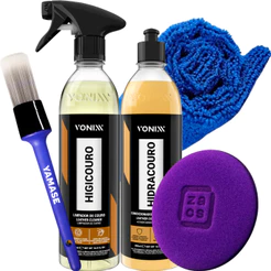 Kit Limpeza Hidratação Couro Vonixx Limpa e Hidrata + Pincel Yamase