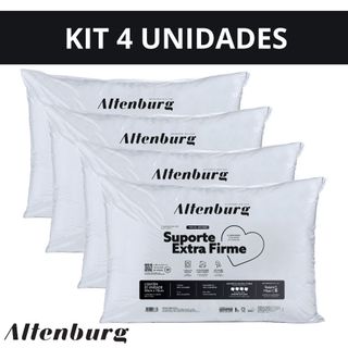 Kit 4 Travesseiros Altenburg Suporte Extra Firme 50cm x 70cm 100% Percal 180 Fios em Oferta na Shopee