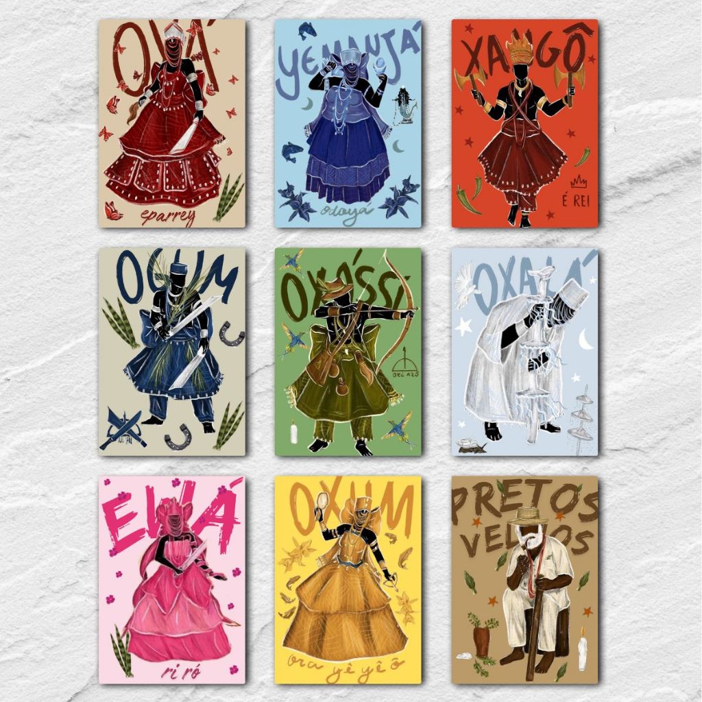 Kit 18 Orixás Quadros Decorativos Giz - Oxum, Oxóssi, Iemanjá, Oxalá e Xangô ... Umbanda Candomble
