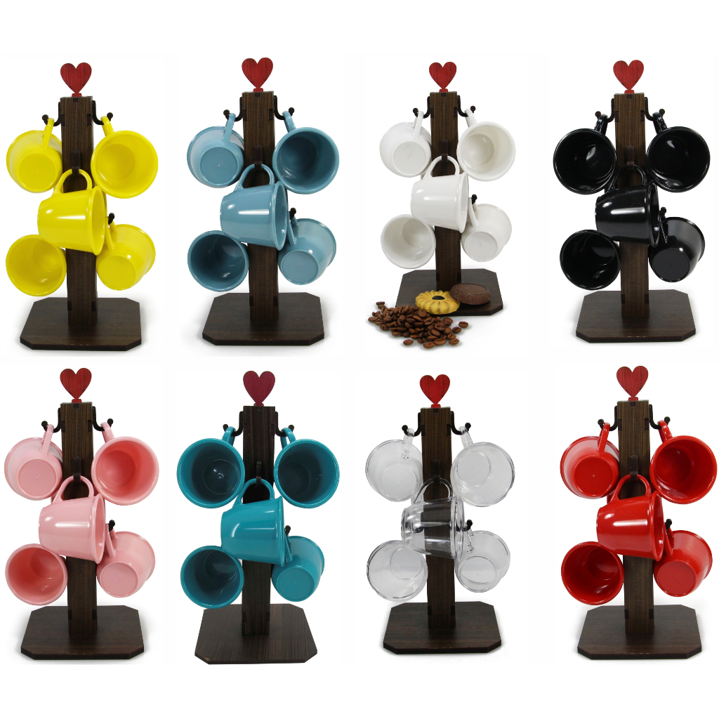 Pedestal Porta Xícaras Com 6 Xícaras Acrílica 85 Ml em Oferta na Shopee