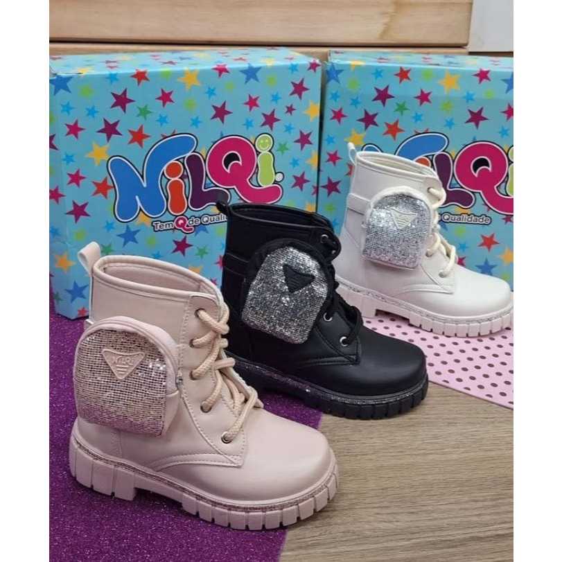 Bota Coturno Infantil Tratorada Com Bolsa Nilqi 1500.1.1