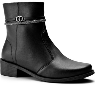 Bota Feminina Lumiss Rasteira Cano Baixo Montaria Strass Preto em Oferta na Shopee