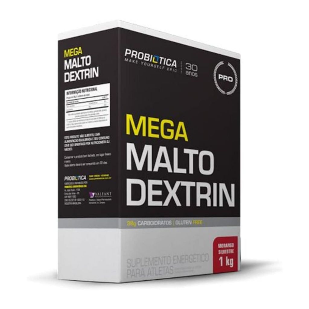 Mega Malto Probiótica Dextrin Morango Caixa 1kg - Health