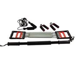 Kit Yoga Pilates Hand Grip Fortalecimento Mãos Punhos Extensor Peitoral Corda de Pular Bastão com Mola - WCT FITNESS