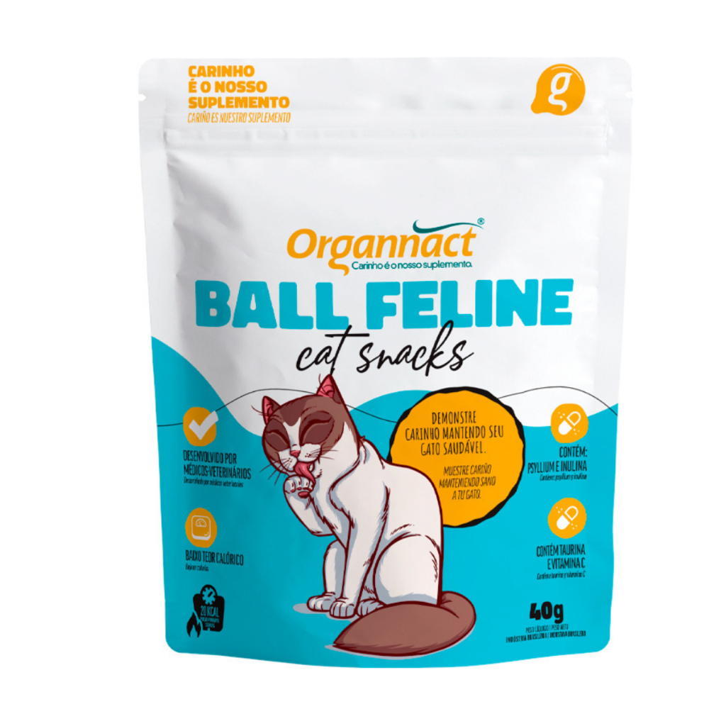 Suplemento Organnact Ball Feline Cat Snacks para Gatos 40g