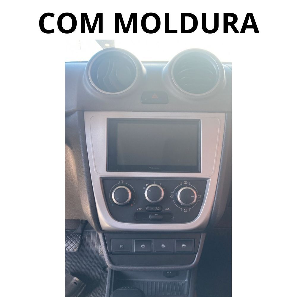 Detalhes do Moldura 7'' Fiamon Vw Gol / Saveiro / Voyage G5 C/ Suporte 4 Botões Cód 4284/4286