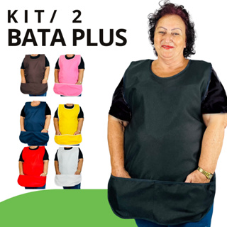 Kit 2 Avental Bata Gg Plus Frente E Costas Uniforme Jaleco Grande Tamanho Maior Corpo Bolso em Oferta na Shopee