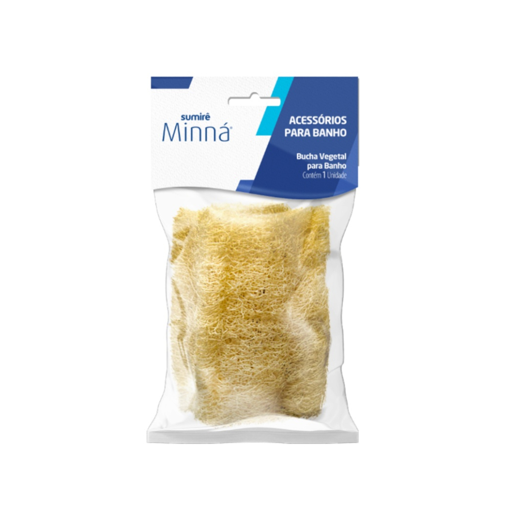 Bucha de Banho Vegetal Minná Pedaço 13cm - Exfoliação Natural e Suavidade para a Pele