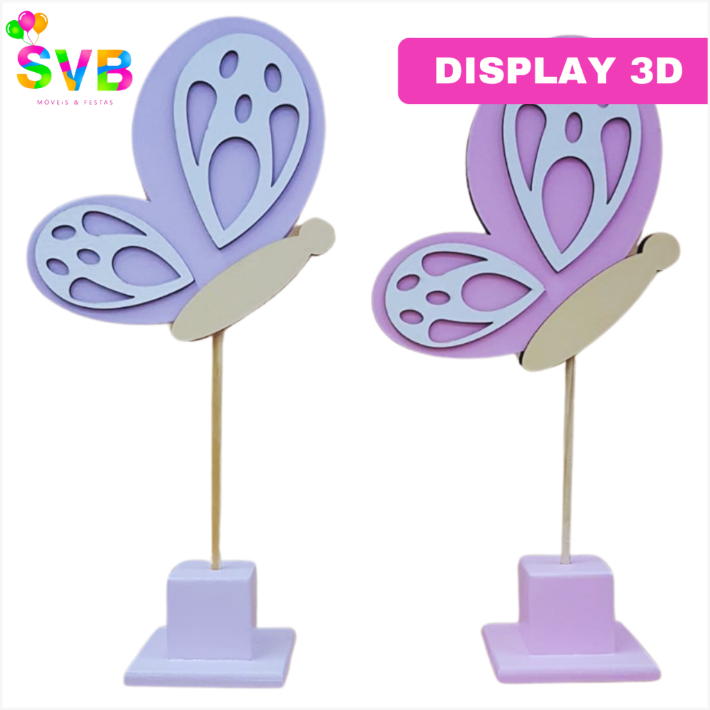 kit Displays Borboleta Com Suporte Decoração Jardim Bosque Encantado SVB Móveis e Festas em Oferta na Shopee