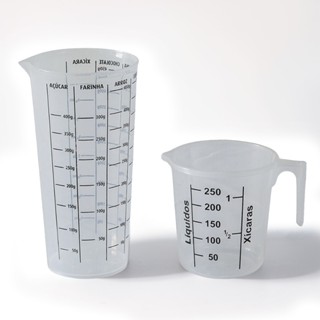 Copo Medidor + Jarra Medidora Para Cozinha Medir Farinha Leite Água Açúcar Com Medidas Diversas em Oferta na Shopee