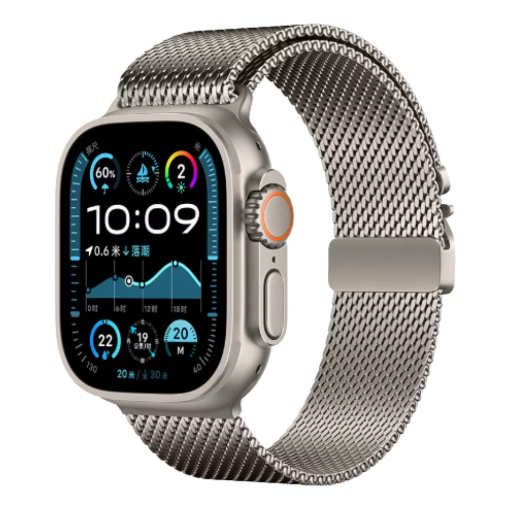 Pulseira Titânio Nova Milanês P/ Apple Watch Ultra Se 6/7/8/9/10