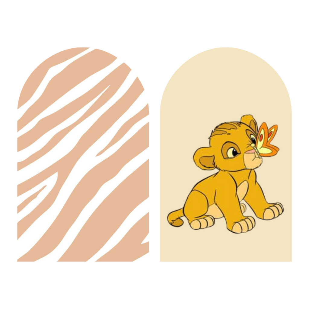 2 CAPAS PARA PAINÉIS DE FESTA DECORATIVO - TEMA REI LEÃO - SIMBA - ROMANO 2X1 - COD ICP