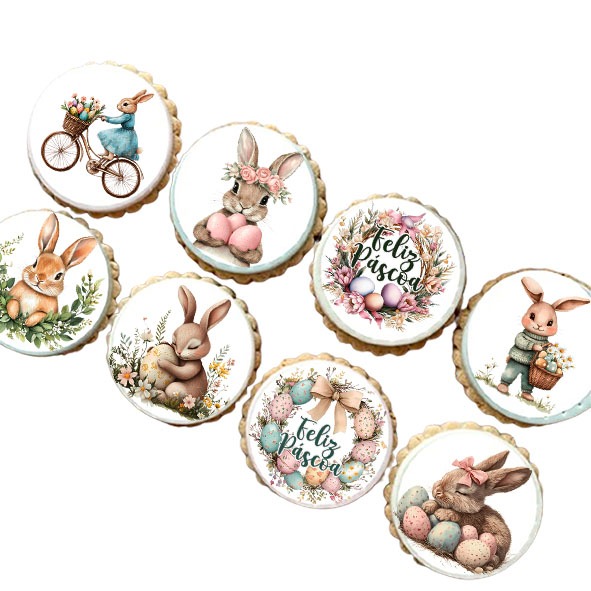 Feliz Páscoa Papel arroz cortado comestível para biscoito pirulito pão de mel cupcake variados em Oferta na Shopee