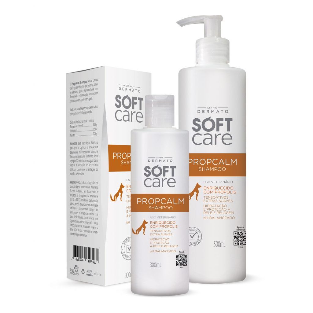 Shampoo Soft Care Propcalm 300ml - Dermatite e Alergia Fragrância Neutro