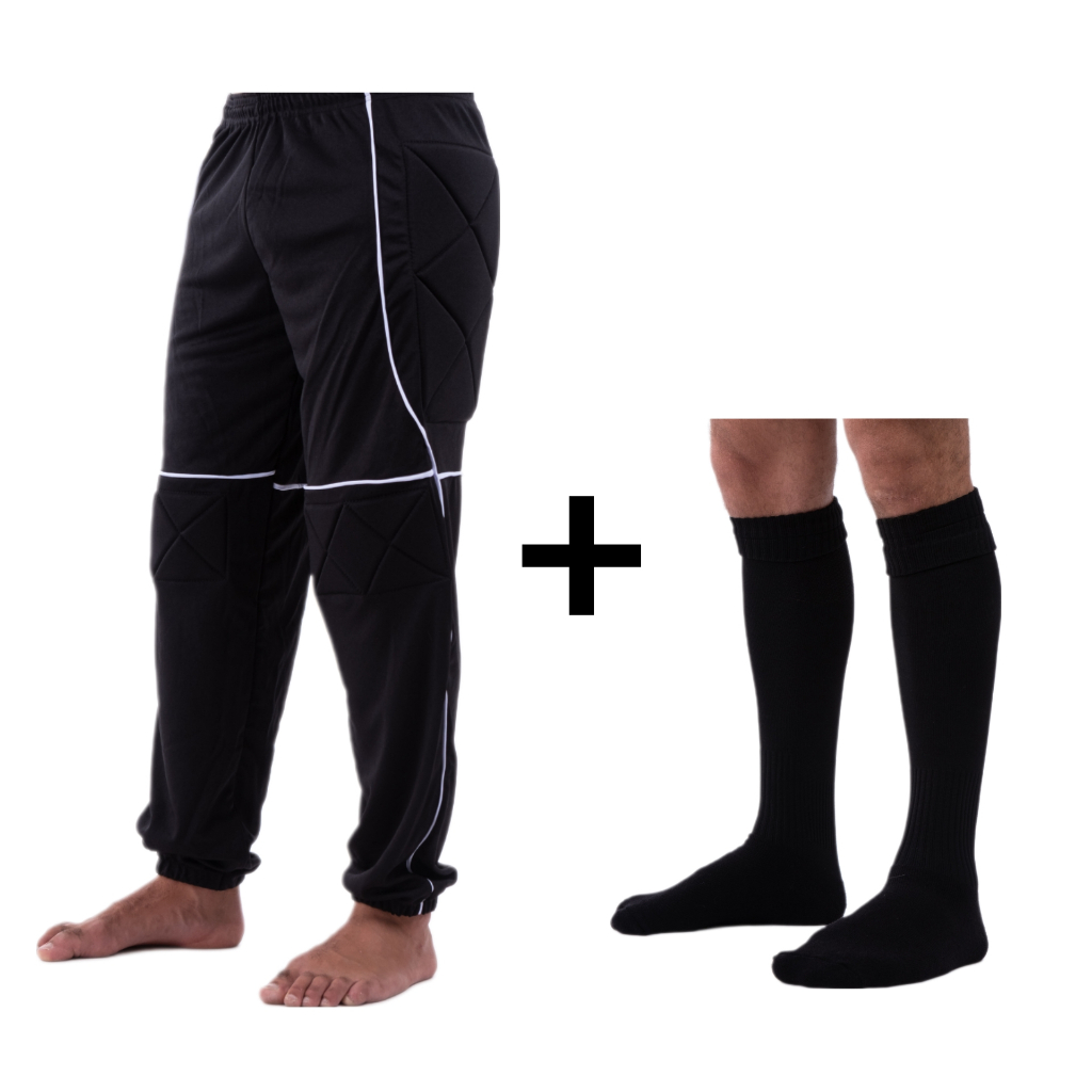 Kit Calça de goleiro mais Meião Original goleiro proteção espuma grama sintetico