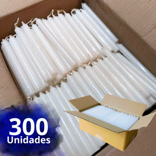 300 Velas Palito Branca 13,5 X 1,2 cm em Oferta na Shopee