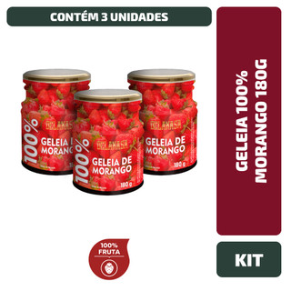 Kit 3 Un. Geleia 100% Morango Delakasa 180G em Oferta na Shopee