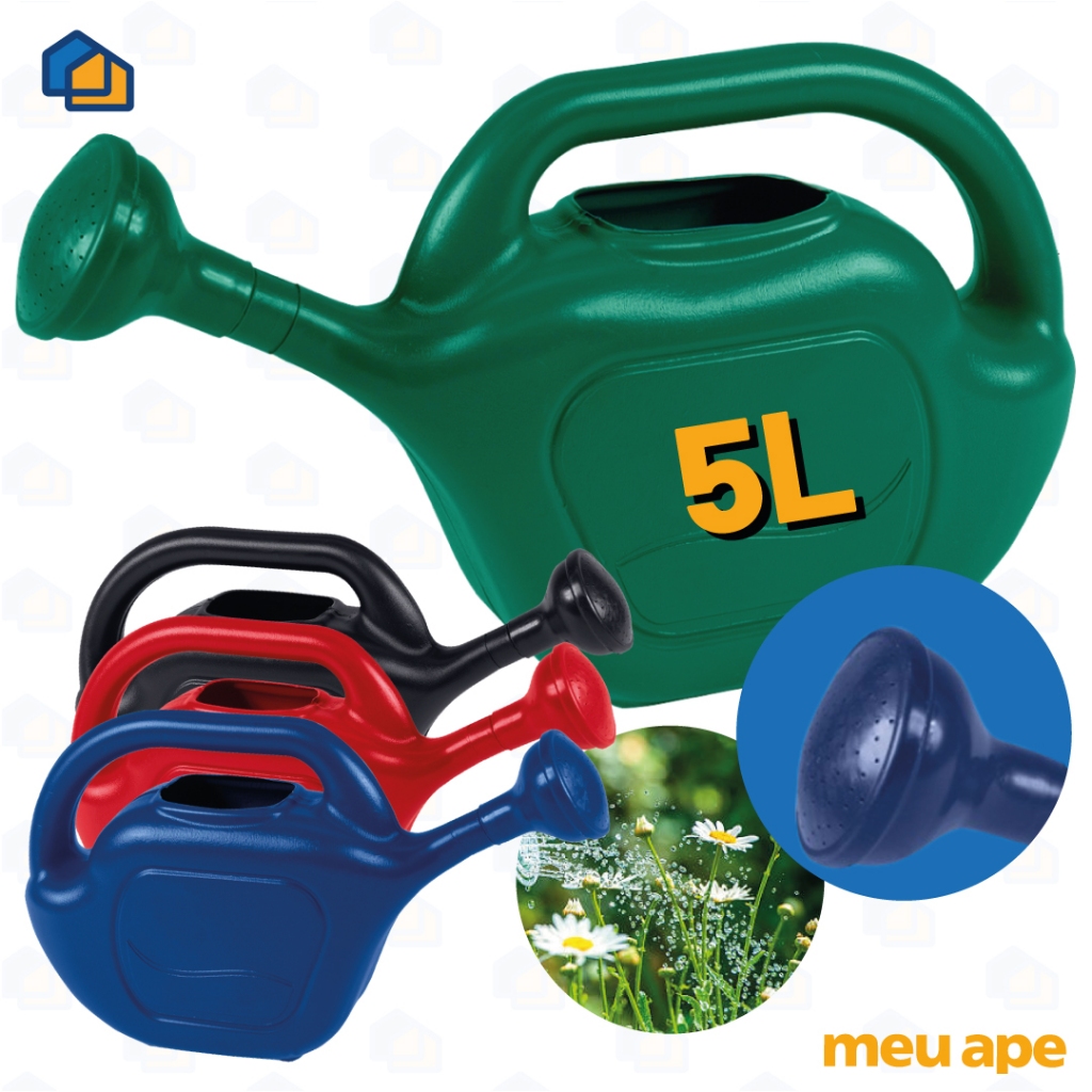Regador Plástico Com Bico Chuveiro Removível Jardim Plantas Jardinagem Quintal Cores 5 Litros Eficaz em Oferta na Shopee
