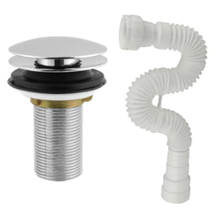 Válvula Click 7/8 Inox C/ Sifão 70cm Para Lavatório Banheiro