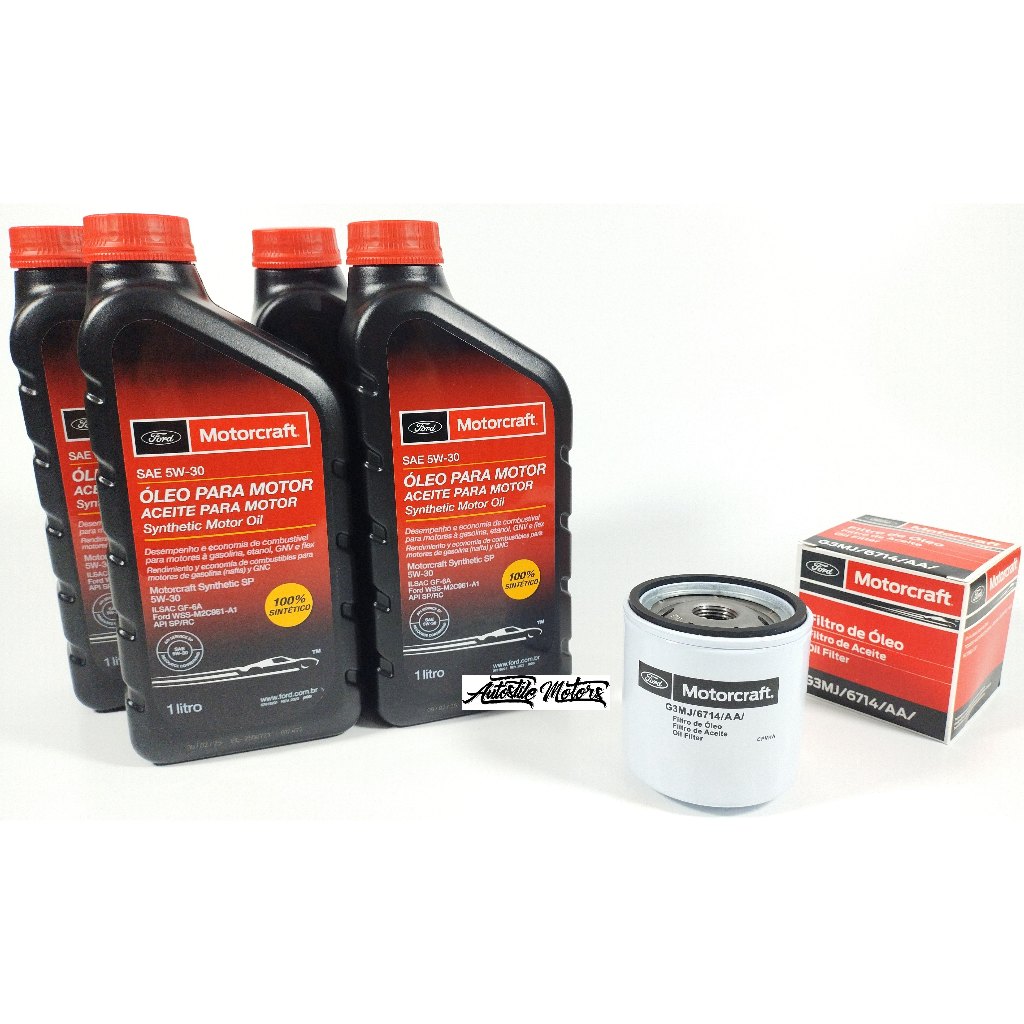Kit Revisão 5w30 FORD Motorcraft+Filtro Óleo+Anel vedação Ford Ecosport/Fiesta/Ka/Focus/newfiesta em Oferta na Shopee