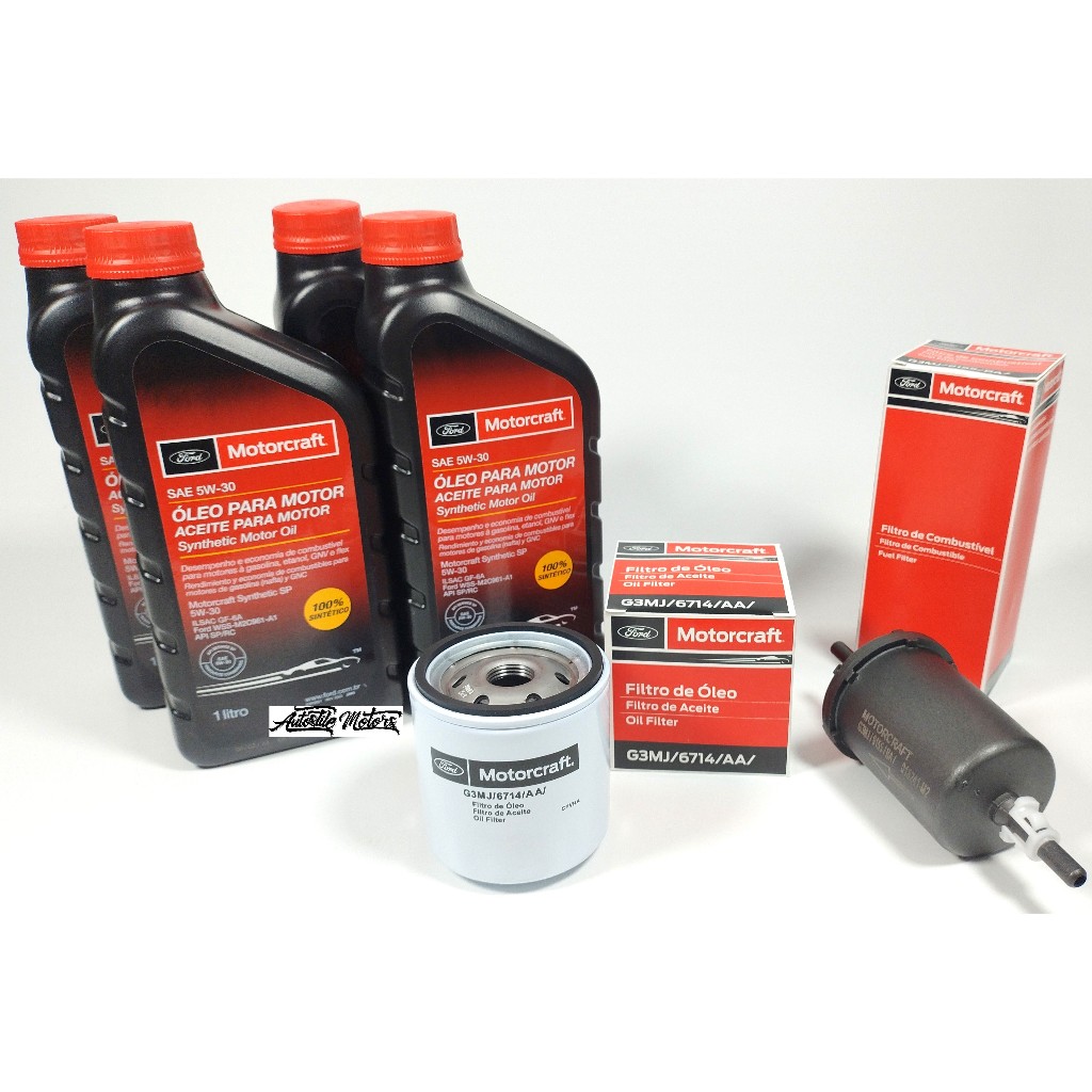 Kit Revisão 5w30 FORD Motorcraft +Filtro de Óleo Ford+Filtro de Combustível Ford+ Etiqueta Revisão em Oferta na Shopee