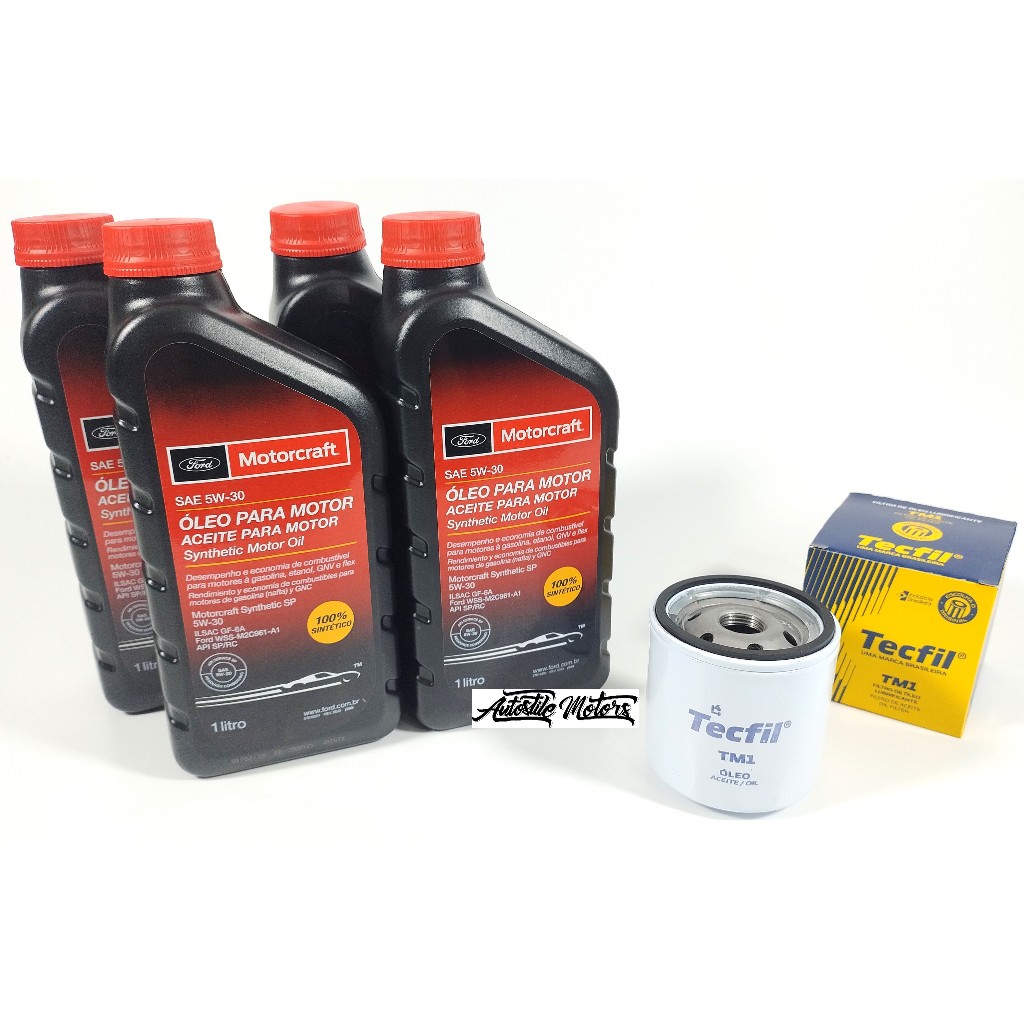 Kit Revisão 5w30 FORD Motorcraft +Filtro de Óleo+Etiqueta Revisão Ford Fiesta Ecosport Ka New fiesta em Oferta na Shopee