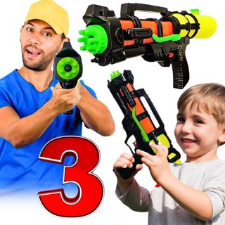 Kit 3 Pistola Brinquedo Arminha de Água Presente dia das Criança 5 anos Infantil Piscina Praia Verão