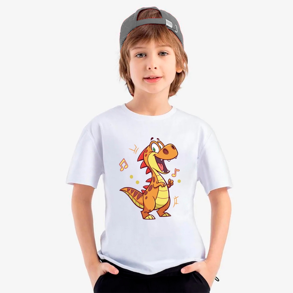 Camiseta Masculina T-Rex Roupa Menino Estampada Desenho Animado 2 ao 16 Envio Rápido
