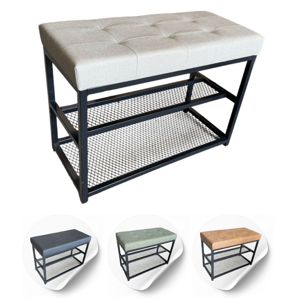 Banco Sapateira 70cm Banco Estofado Couro Impermeavel Capitone Luxo 6 Pares Tela Decorativo