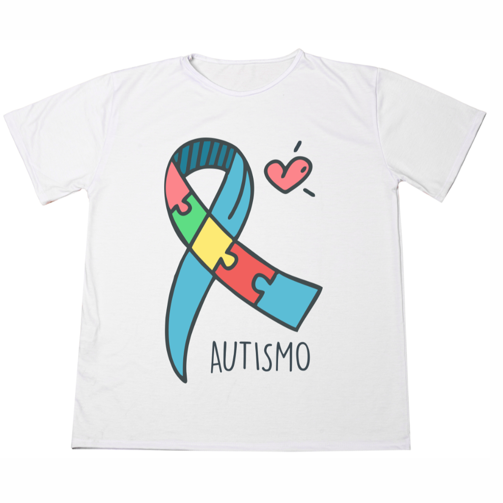 Camisa Personalizada Autismo Estampada Adulto Infantil Ótimo Acabamento E Durabilidade Anti-pilling 100% Poliéster Plus