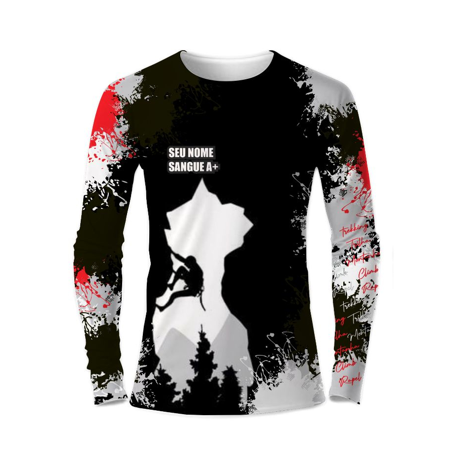 Camiseta Esportiva Respirável Proteção Uv50+ Trekking Trilha Trilheiro Montanha Danger Climb Rapel