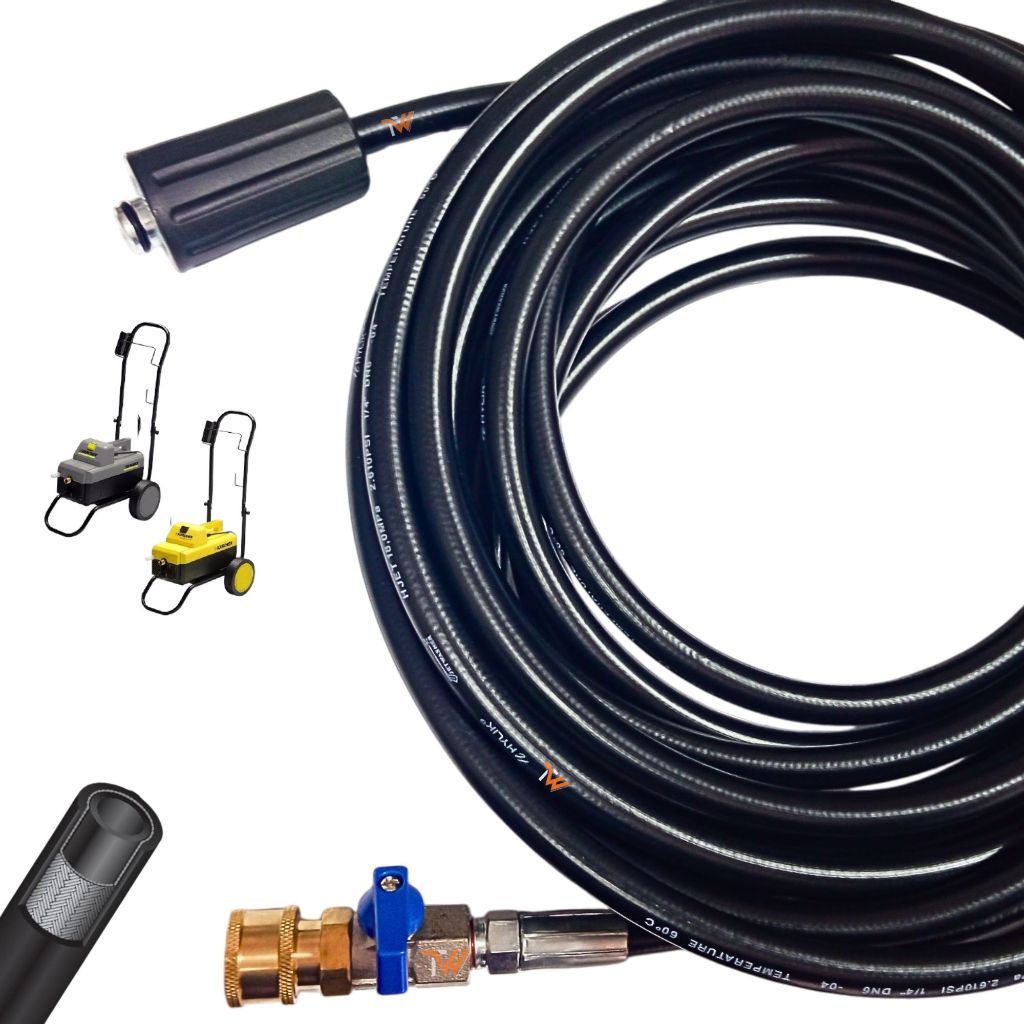 Mangueira Trama de Aço com Registro + Engate Rápido Para Karcher HD 585