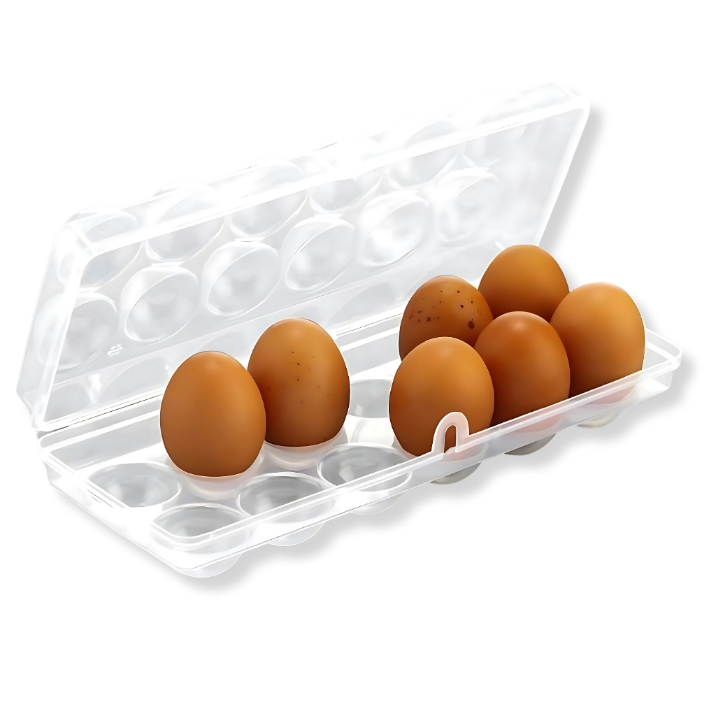 Porta Ovos 12 Unidades Organizador Transparente Geladeira Cozinha Empilhável Transporte