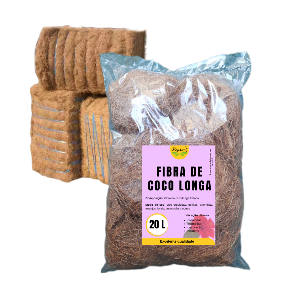 20 L Fibra de Coco Longa P/ Orquídeas Epífitas Decoração