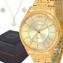 Relógio Feminino Technos Dourado Original Prova D'água