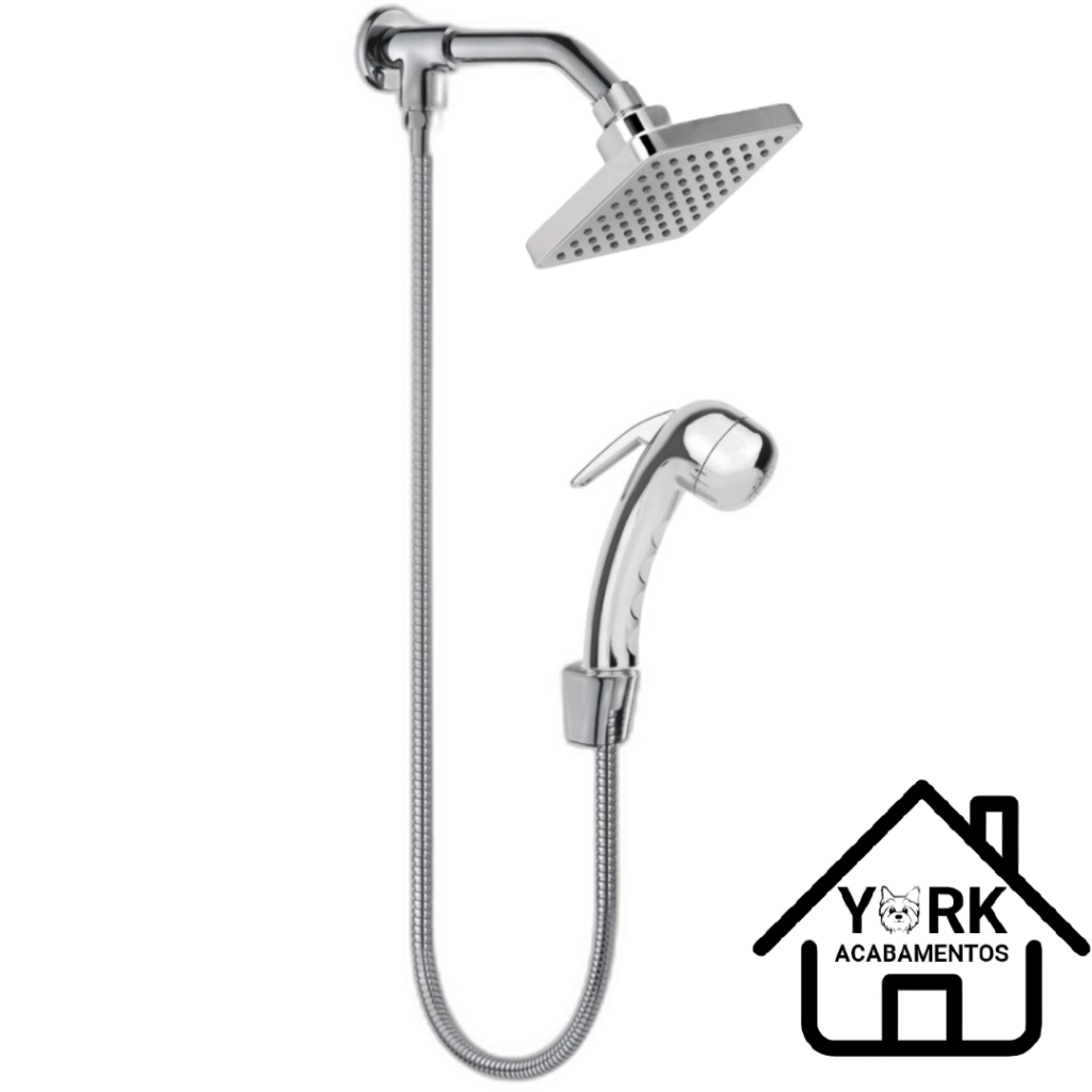 DUCHA CHUVEIRO ABS COMPLETA COM DESVIADOR CHUVERINHO MASTER P/ SISTEMAS DE AQUECIMENTO SOLAR OU GÁS