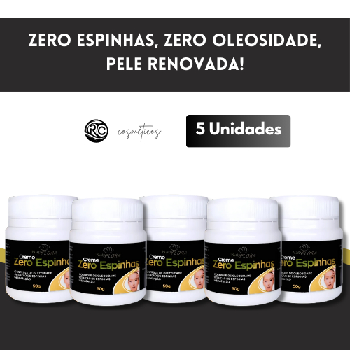 Kit com 5  Cremes Zero Espinhas – Controle de Oleosidade e Hidratação na Medida Certa