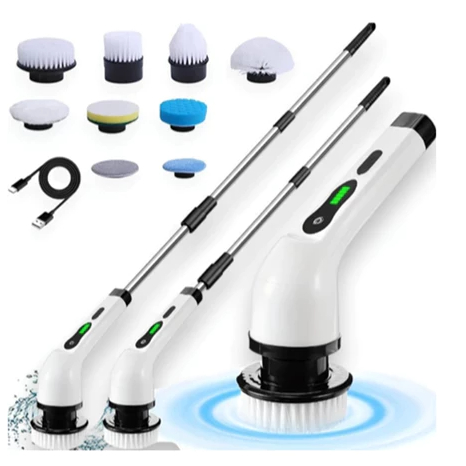 Esfregão Elétrico 9 Em 1 Sem fio Escova De Limpeza Pesada Multiuso 360 Recarregável Giratória