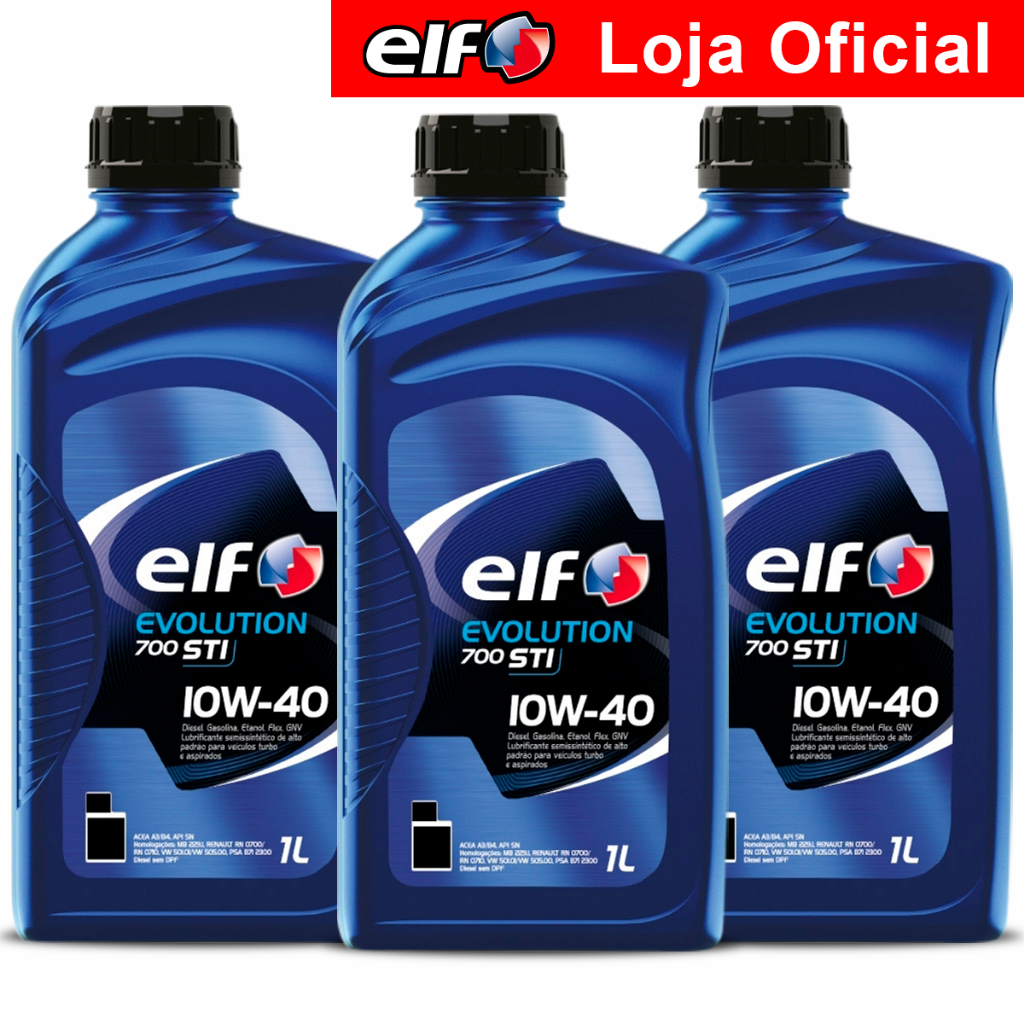 Kit 3x Óleo Semissintético Elf Evolution 700 10w40 STI SN - Spare Parts and Accessories for Vehicles
