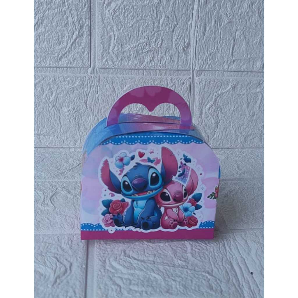 Maletinha Redonda Personalizada Stitch e Angel Lembrancinhas Caixinhas para festas e Decoração