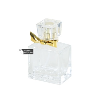 3 VIDROS PERFUME LACINHO - TRANSPARENTE - LACINHO E TAMPA SPRAY DOURADA - 30ml - em Oferta na Shopee