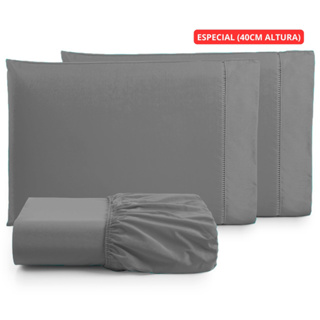 Jogo De lençol 40cm 100% Algodão Ponto Palito Casal Queen 3 Peças - PROMOÇÃO em Oferta na Shopee