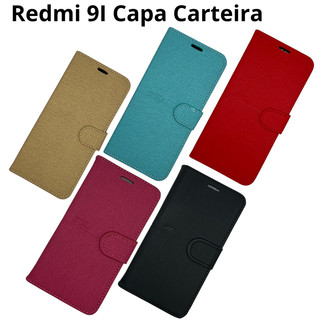 Case Capa Carteria Redmi 9I CCR9I Case Flip Cores Variadas Porta Catão Couro