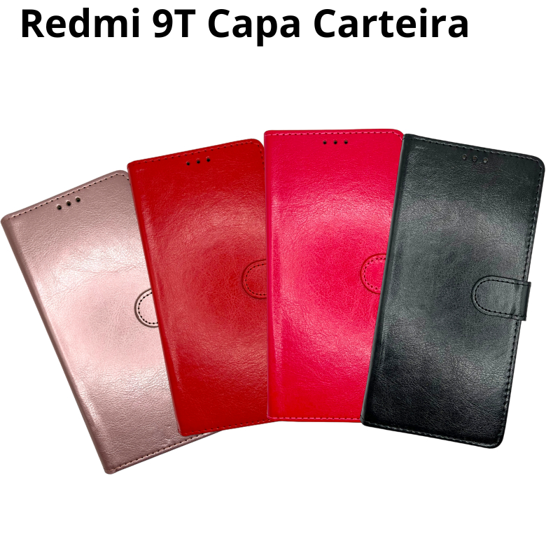 Capinha Case Capa Carteria CCR9T Case Redmi 9T Flip Cores Variadas Porta Catão Couro