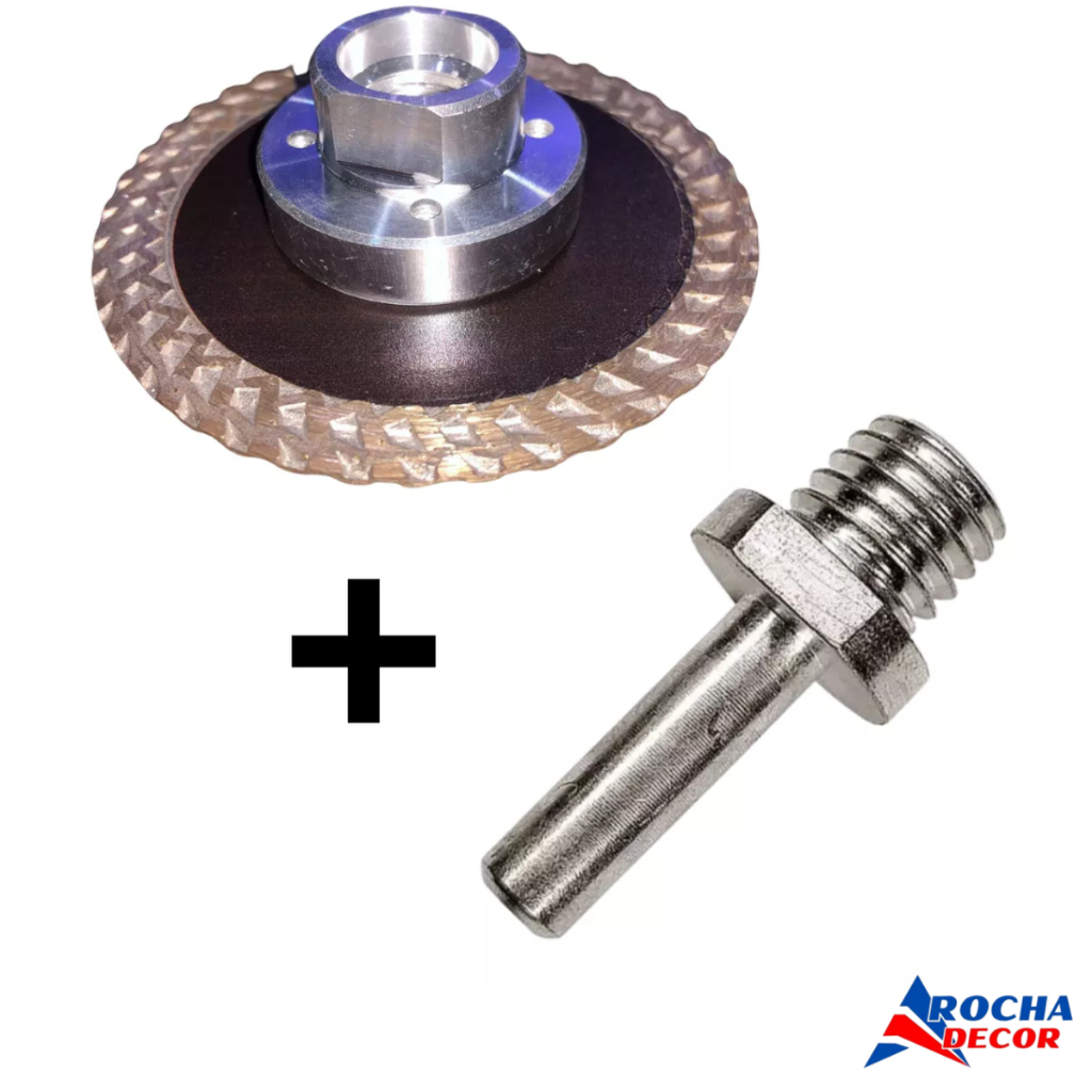 Mini Disco De Corte 75mm Meia Esquadria Porcelanato 45 Graus + Adaptador de Furadeira
