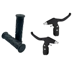Kit Manete Punho Bicicleta Aro 26 Maçaneta Manopla Resistente Preto