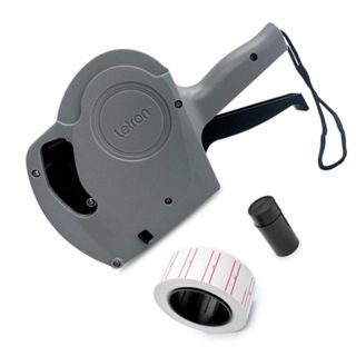 ETIQUETADORA DE PREÇO 8 DIGITOS C/ 01 TINTAS C/ 01 ROLO ETIQUETAS LETRON CINZA em Oferta na Shopee