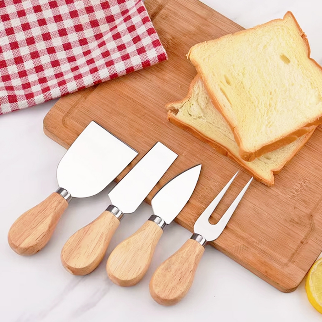 Conjunto Jogo De Utensílios Para Queijo Inox 4 Peças Gourmet